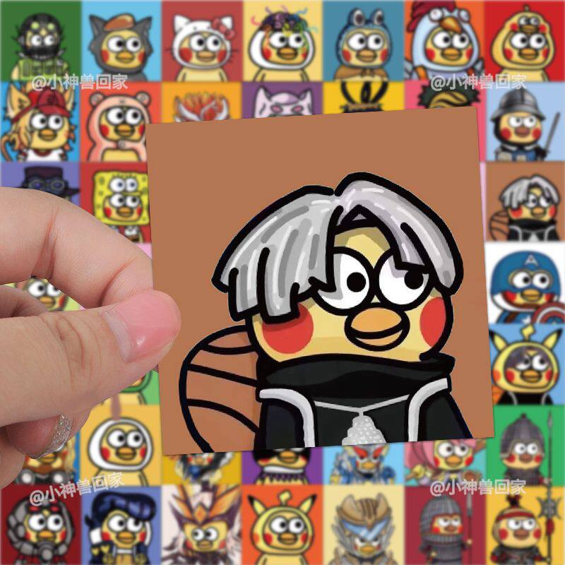 62张鸡哥贴纸表情包鸡你太美小黄鸡搞笑个性创意爆款装饰防水贴纸