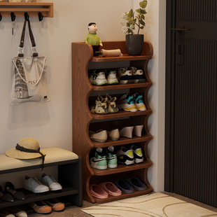 全实木鞋架家用小窄门口简易多层木质鞋子收纳层架省空间小户型鞋