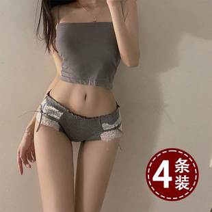 EGG 纯欲性感少女甜美蝴蝶结低腰抗菌裆 SLY4条日系纯棉内裤