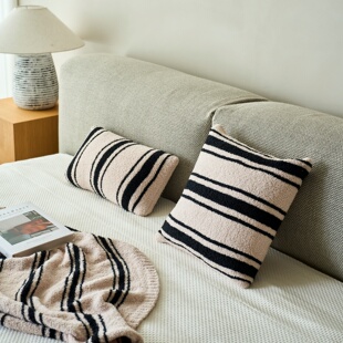 摩洛哥法式 原创中古风半边绒腰枕抱枕客厅卧室办公室午休枕头日式