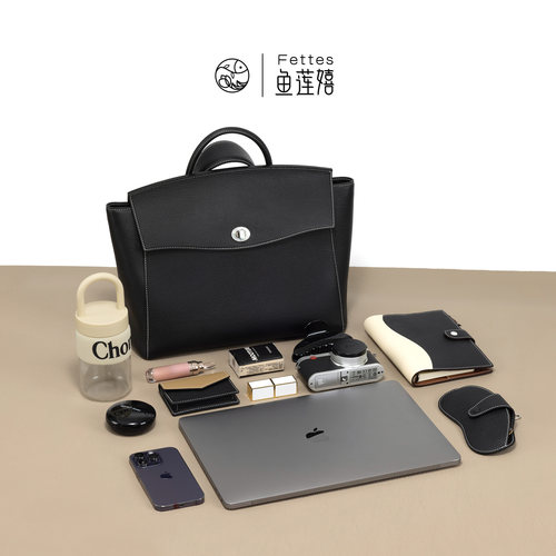 Fettes鱼莲嬉手缝蜡线白领包行李箱出差通勤大容量单肩斜挎双肩包