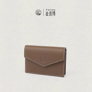 Fettes鱼莲嬉手缝蜡线名片卡包法国RC进口头层牛皮名片夹东方美学