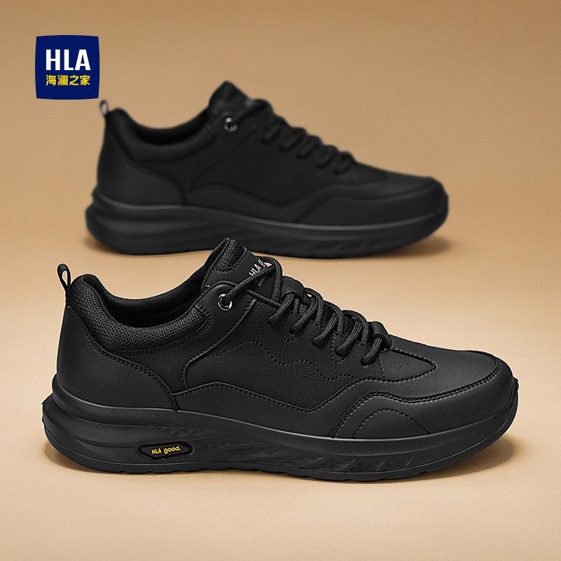 海澜之家男鞋2025新款冬季皮面高端名牌休闲运动鞋品牌正品跑步鞋