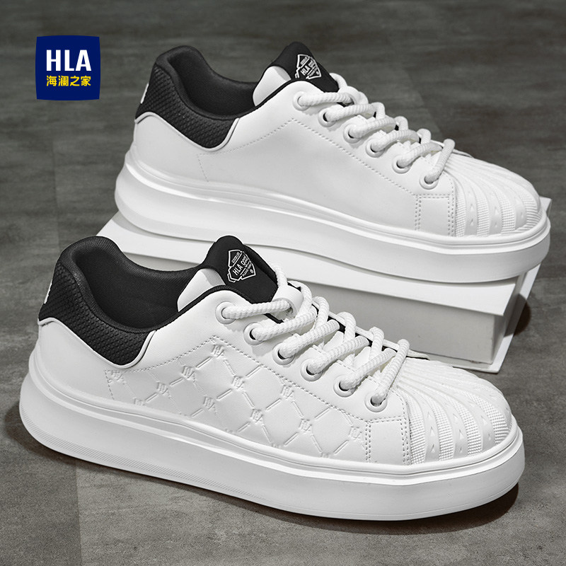 HLA/海澜之家鞋子男鞋2025新款秋季贝壳头小白鞋男士低帮休闲板鞋,流行男鞋,休闲板鞋,淘宝优惠券,粉丝福利购,淘宝优惠卷