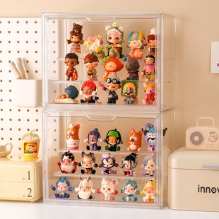 盲盒收纳展示架手办展示柜泡泡玛特摆件亚克力透明展示盒星星人