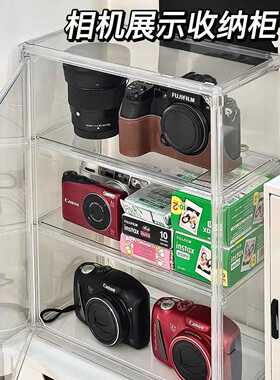 拍立得相机收纳盒透明ccd数码相机防尘柜镜头配件相纸桌面收纳盒