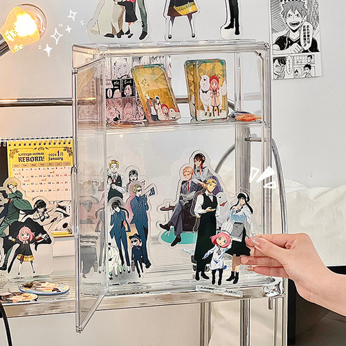 展示架吧唧收纳盒透明防尘