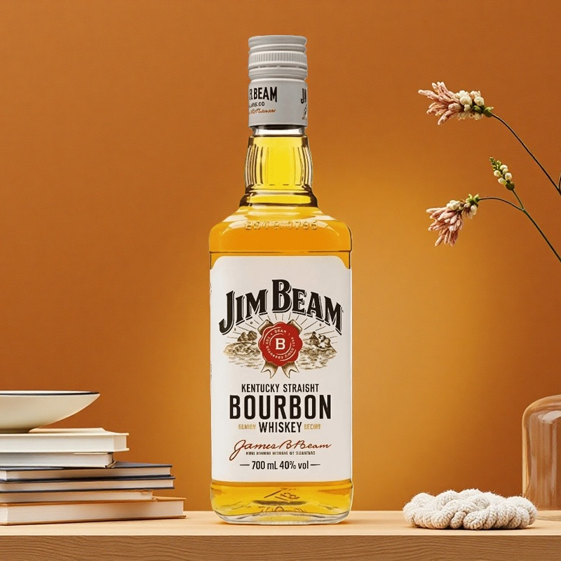 金宾波本威士忌进口白占边黑麦正品洋酒肯塔基烈酒嗨棒可乐桶基酒