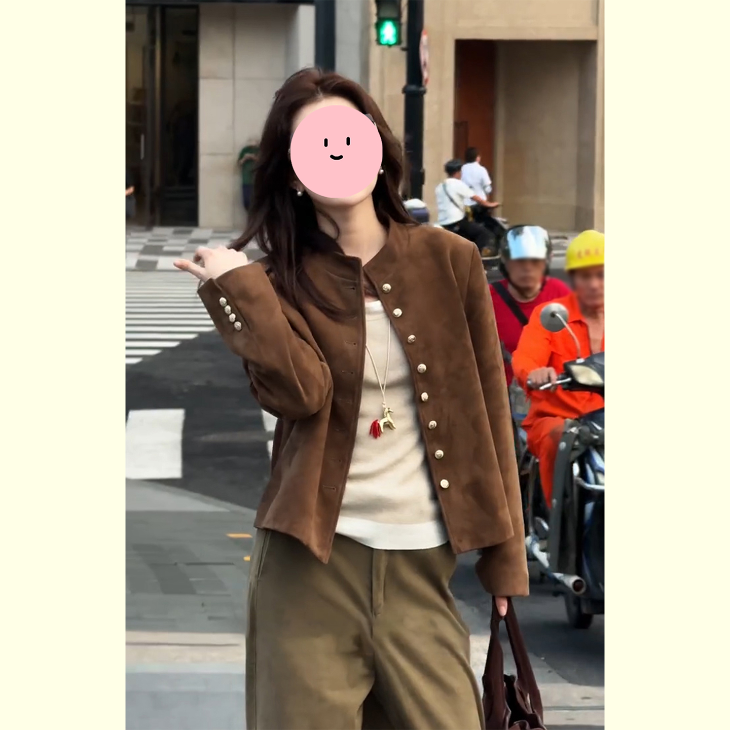 复古小香风立领短外套女2025年秋