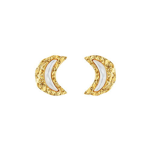 Neverfar月亮母贝耳钉