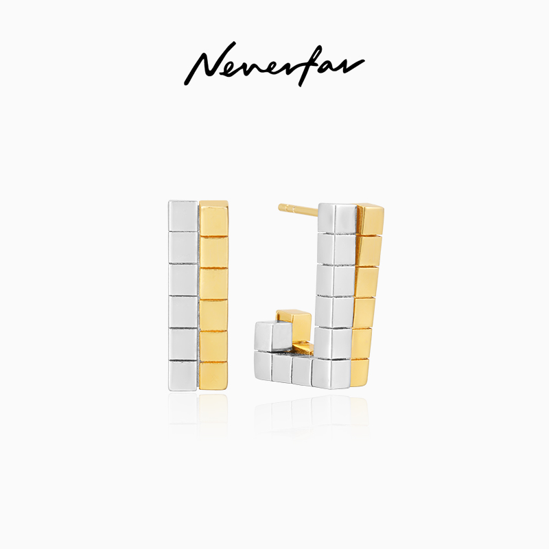 NEVERFAR转运魔方系列L耳钉