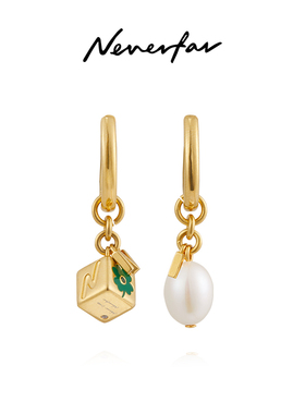 【立享88折】Neverfar「LUCK」转运魔方系列耳环时尚幸运草耳环