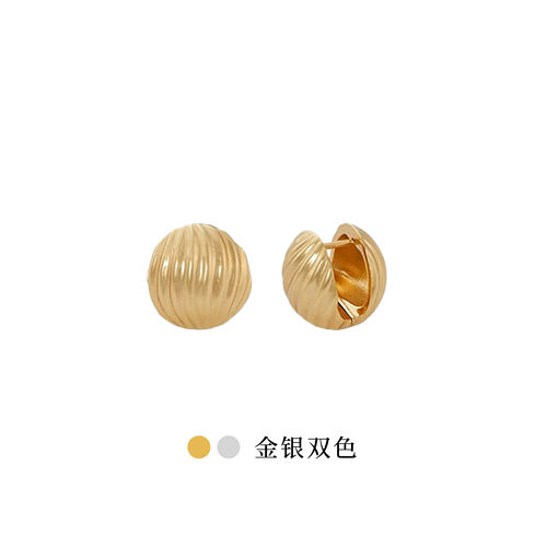 Neverfar Essential·秋冬系列琉光金球耳环耳钉女款时尚感百搭