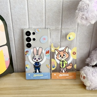 创意磁吸卡通尼克朱迪适用三星GalaxyS25Ultra手机壳S25 S23Ultra全包防摔保护套 S24Ultra可爱少女心S23