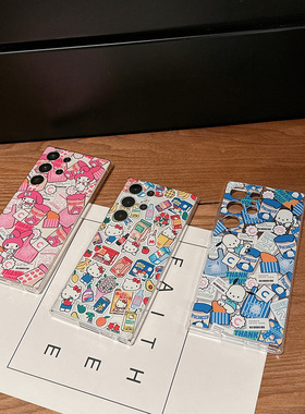 创意卡通美乐蒂KT猫适用三星GalaxyS26手机壳S21FE/S25可爱少女A14/25/54/A05S全包NOTE10/20UITRA防摔保护套