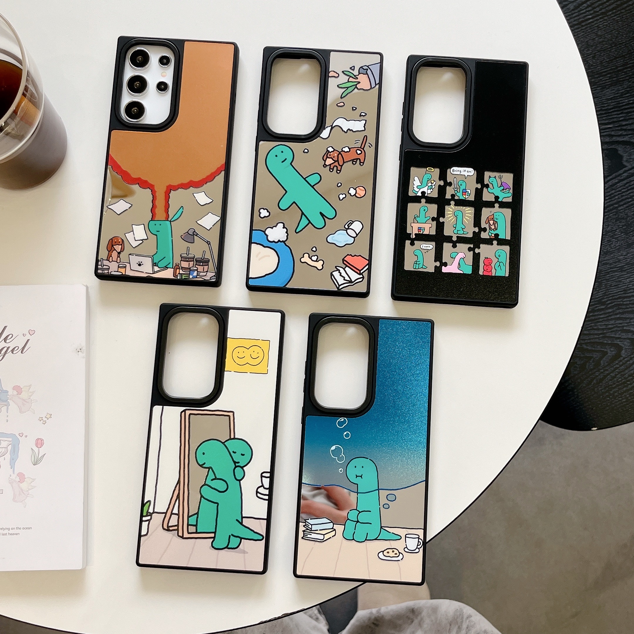 创意镜面磁吸小绿恐日常适用三星GalaxyS25Ultra手机壳S25+/S24Ultra可爱少女S23plus全包防摔S23Ultra保护套