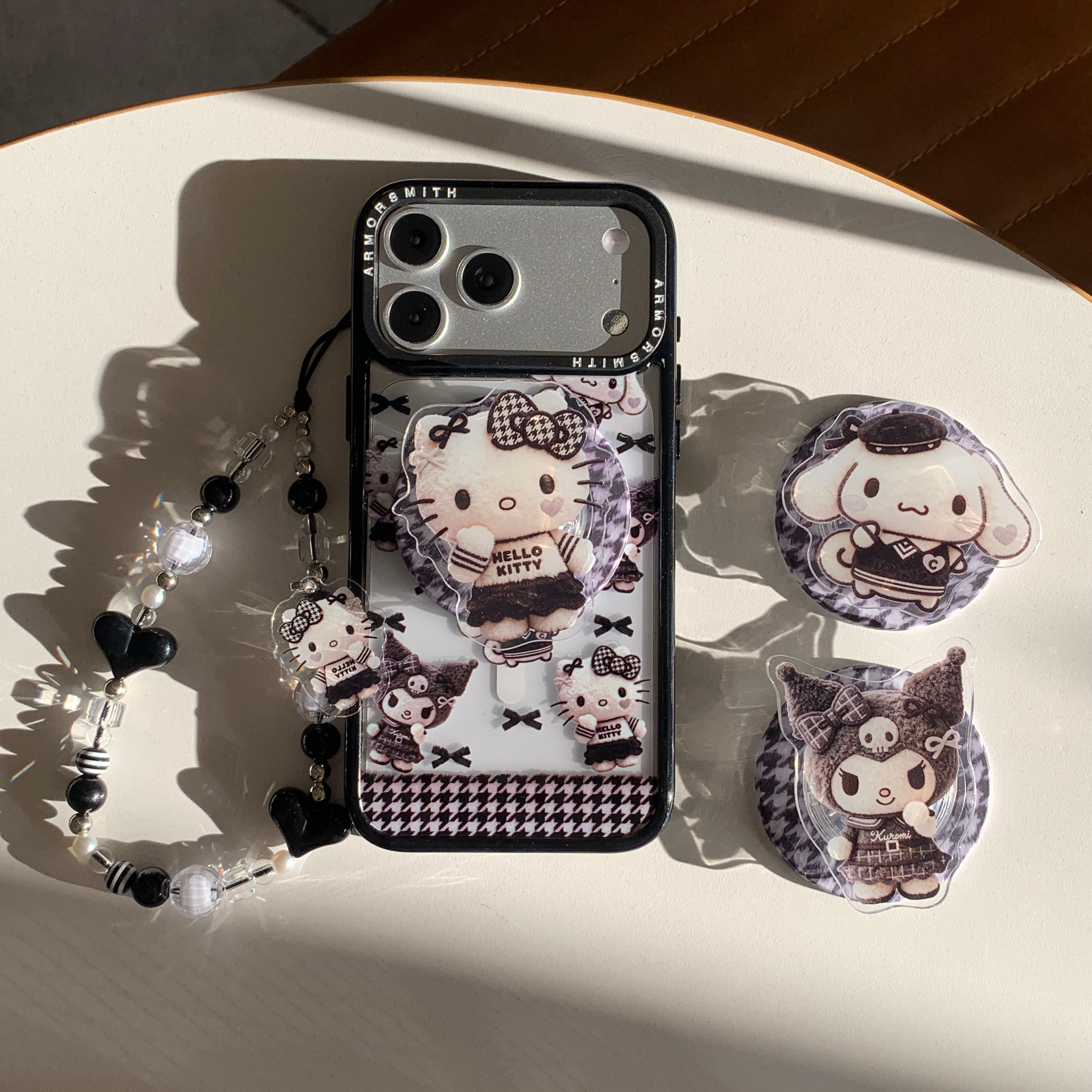 创意磁吸千鸟格三丽鸥适用三星GalaxyS25Ultra手机壳S25EDGE/S24/S24FE少女心S23+/23plus防摔S23Ultra保护套