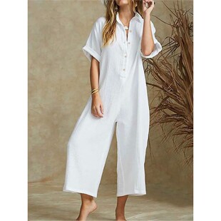 loose long jumpsuit2025休闲女式 Casual 连身裤 宽松长款 women