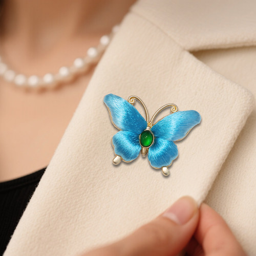 中国特色礼品蝴蝶胸针，高端精致
