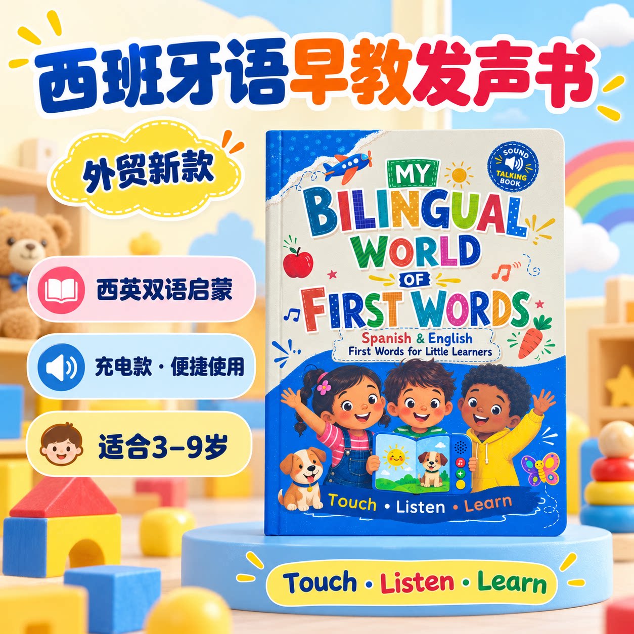 【充电款】西班牙语早教发声书