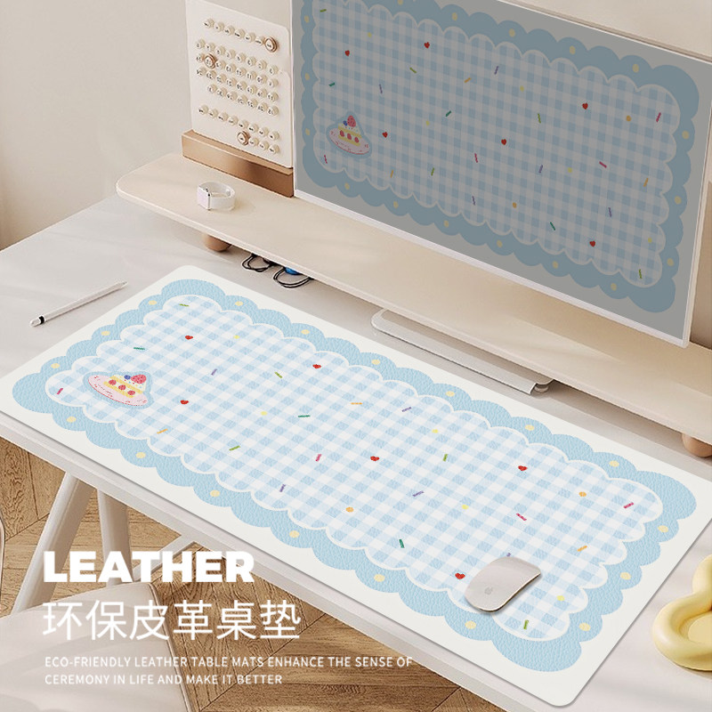 奶油风皮革鼠标垫超大女生高颜值办公室电脑键盘垫防水家用桌面垫,电脑硬件/显示器/电脑周边,鼠标垫/贴/腕垫,淘宝优惠券,粉丝福利购,淘宝优惠卷