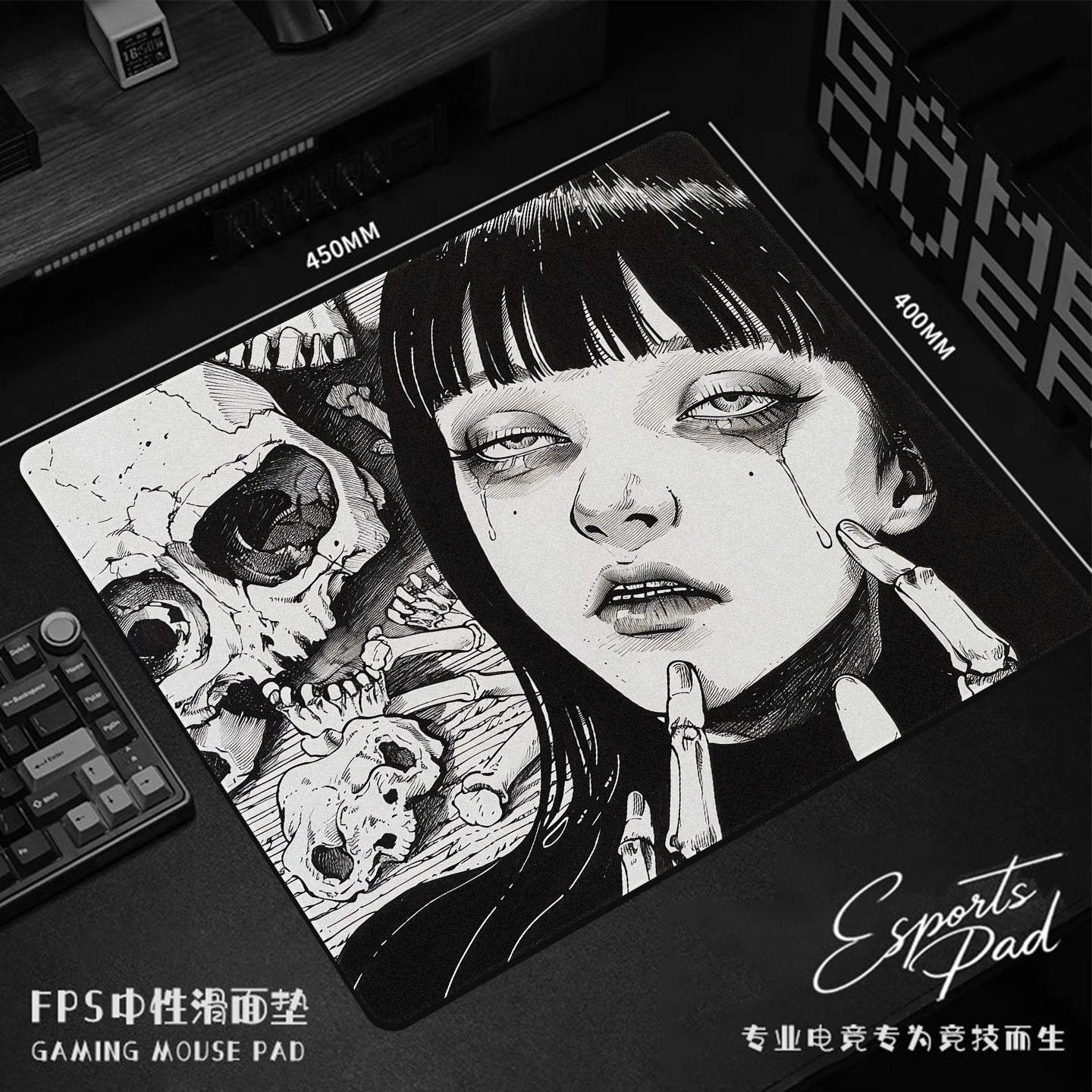 暗黑阴湿哥特风小众鼠标垫FPS瓦