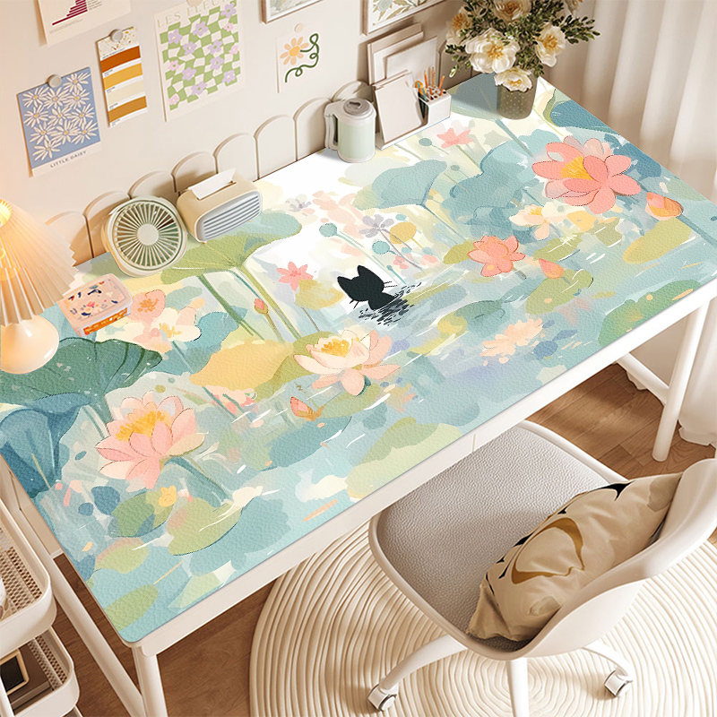 小清新夏季大号防水皮革鼠标垫子