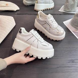 卓啸优品店增高7CM2025春款 5553 透气复古风厚底软底百搭单鞋 女鞋