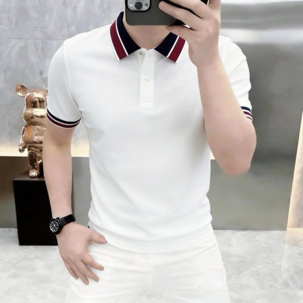 卡尔精品服饰撞色领高端短袖T恤翻领Polo衫时尚半袖体恤男装2267