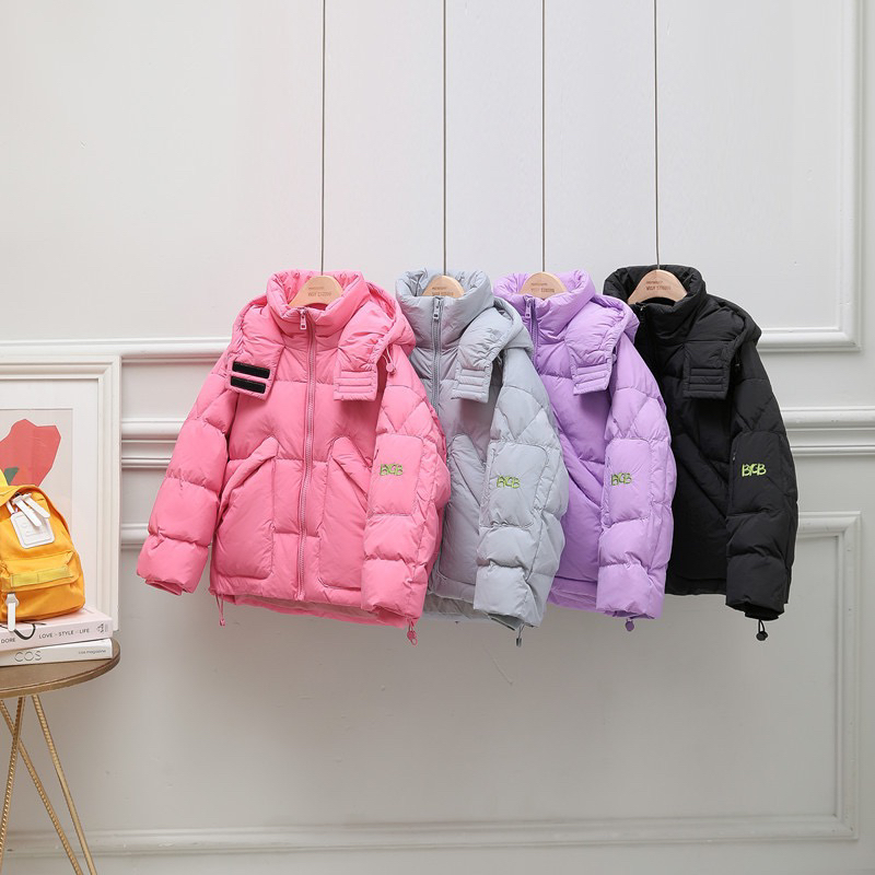 羽绒服2024秋冬新款韩版男女童连帽短款厚款白鸭绒外套潮款时尚