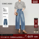女26春新款 CHICJOJO牛仔裤 弯刀裤 宽松九分香蕉裤 风谷漫步