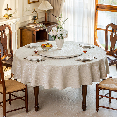 高级感防水圆桌布转盘套餐桌布