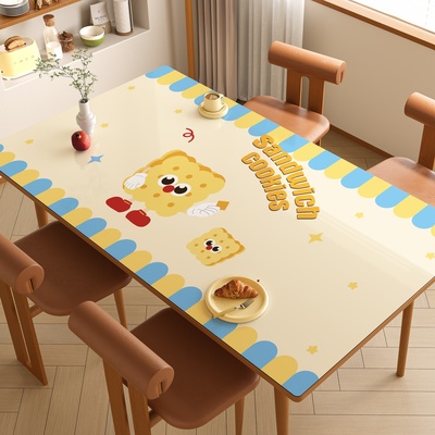 卡通餐桌垫防水防油防烫pvc软玻璃免洗桌布高级感茶几台面保护垫
