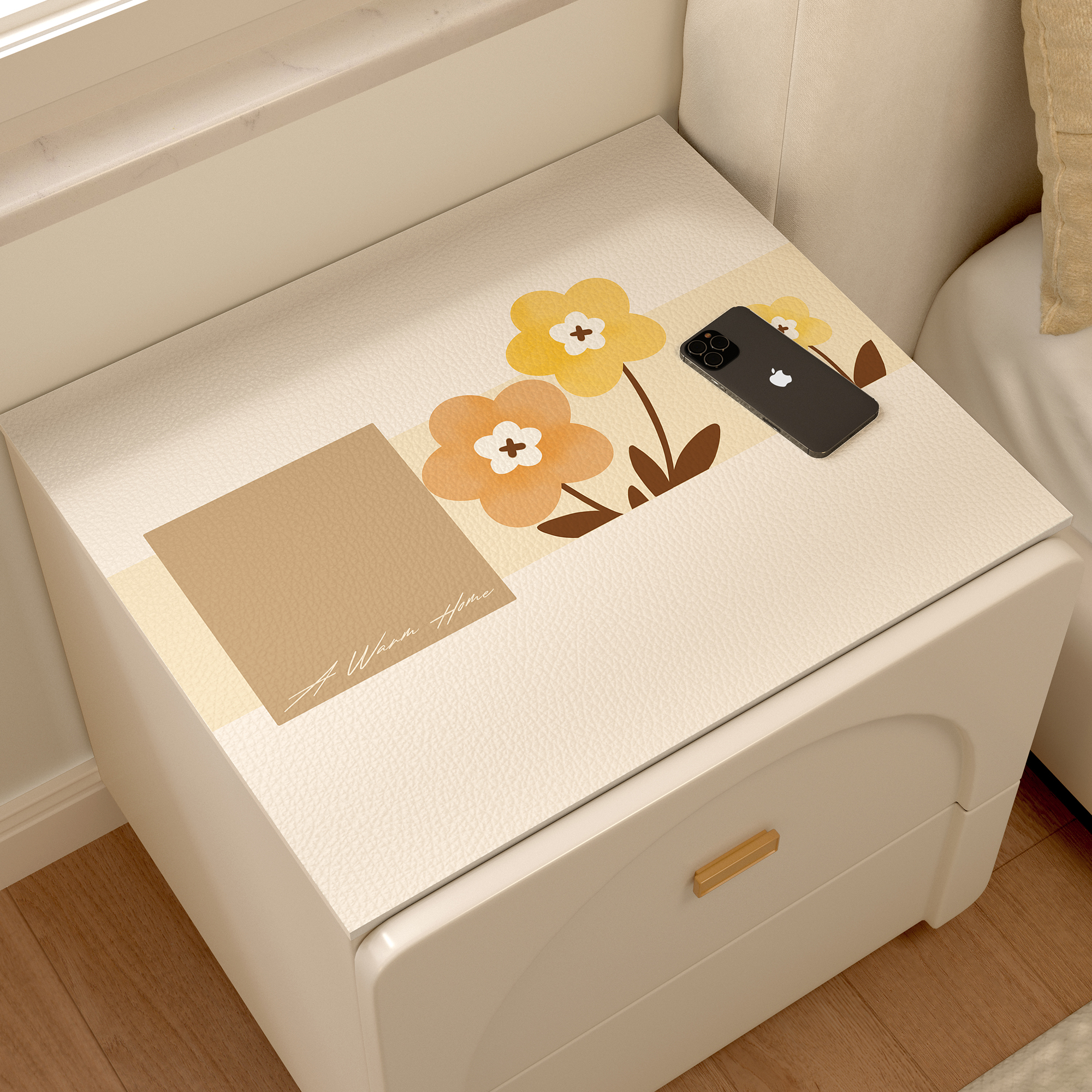 卧室床头柜盖布现代简约防水防尘罩新款高端轻奢风防油防烫保护垫