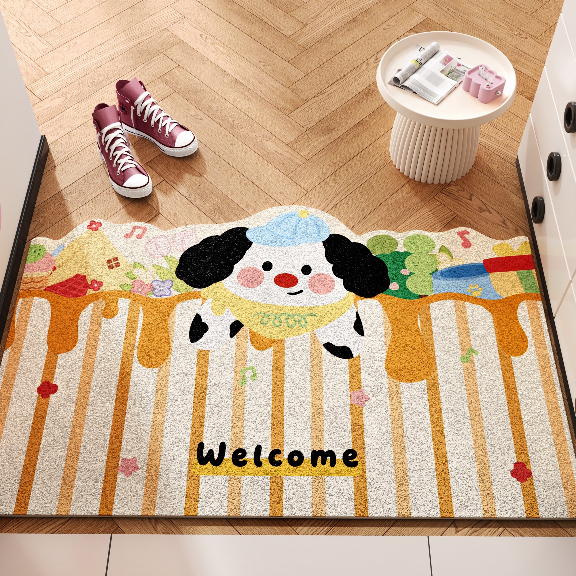 卡通入户门地垫多巴胺丝圈进门玄关门口脚垫家用防滑耐脏玄关地毯,居家布艺,家用脚垫,淘宝优惠券,粉丝福利购,淘宝优惠卷