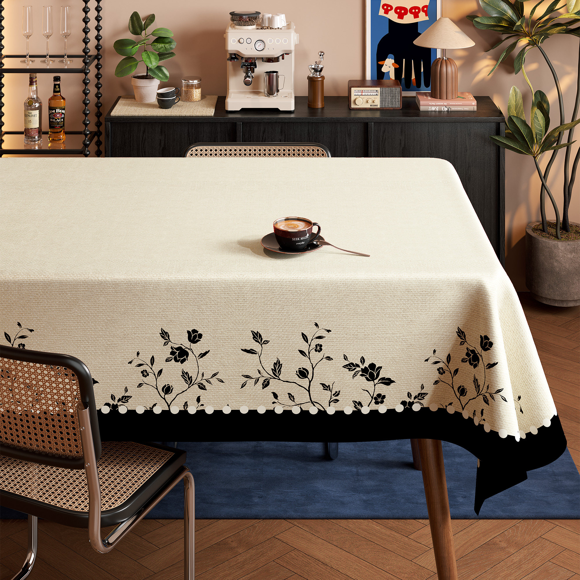 法式复古餐桌布免洗防水防油耐高温PVC盖布中古风高级感茶几台布,居家布艺,桌布,淘宝优惠券,粉丝福利购,淘宝优惠卷