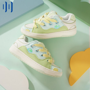 顽刻官方面包鞋 小地球配色绿蓝拼色BAKE男女国潮滑板鞋