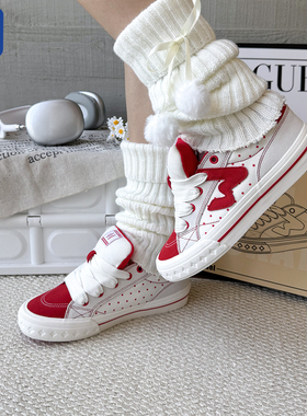 顽刻官方Bagel系列红色波点新年款贝果冬季BAKE男女W软底面包板鞋