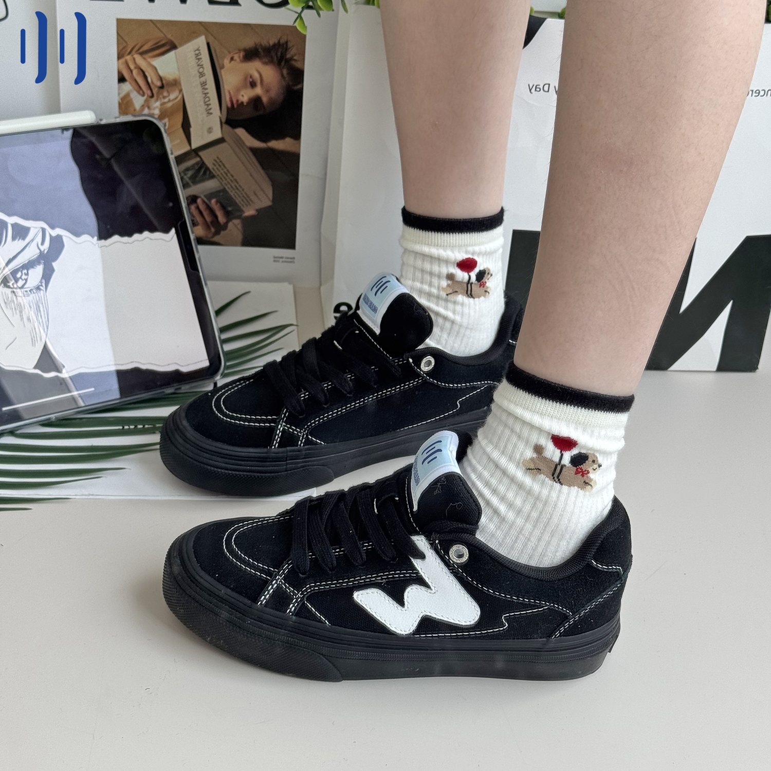 顽刻官方黑武士配色秋季校园风W系列低帮男女国潮滑板鞋