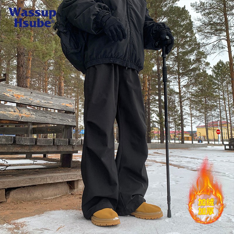 潮牌机能冲锋裤男加绒加厚