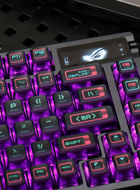 PIIFOX二进制赛博朋克透明键帽PBT双皮奶键帽热升华108键ASA键帽