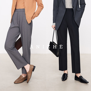 分体型 裤 微定制 女梨形职业西装 春秋001 通勤黑色九分直筒裤