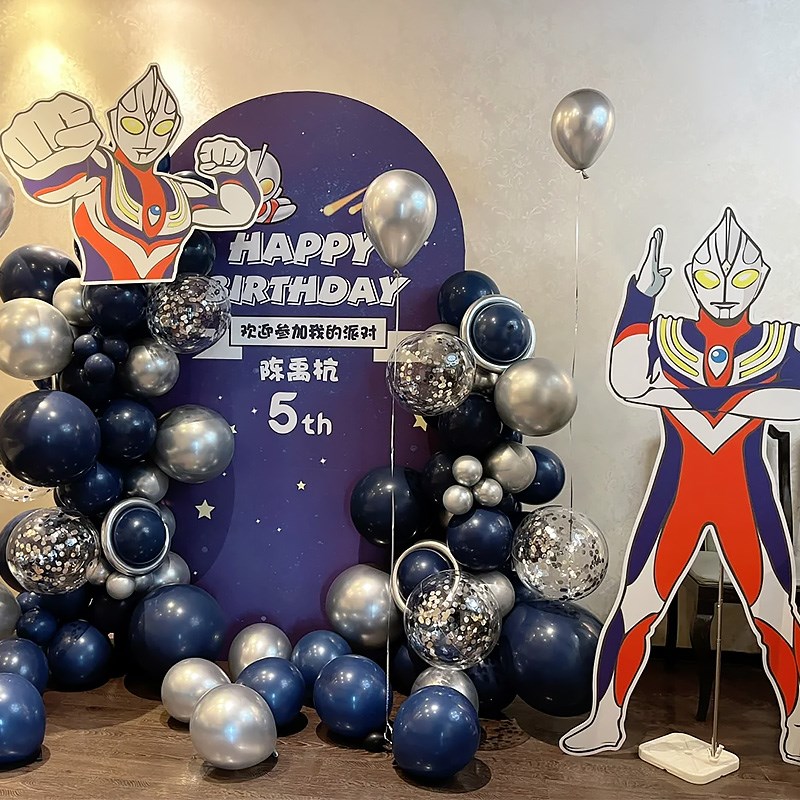 男孩周岁生日聚会派对卡通装饰品定制kt板场景布置拍照背景墙道具