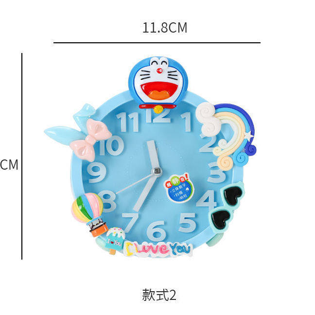 儿童KT猫小闹钟卡通学生用可爱女孩卧室床头静音桌面台钟闹铃时钟