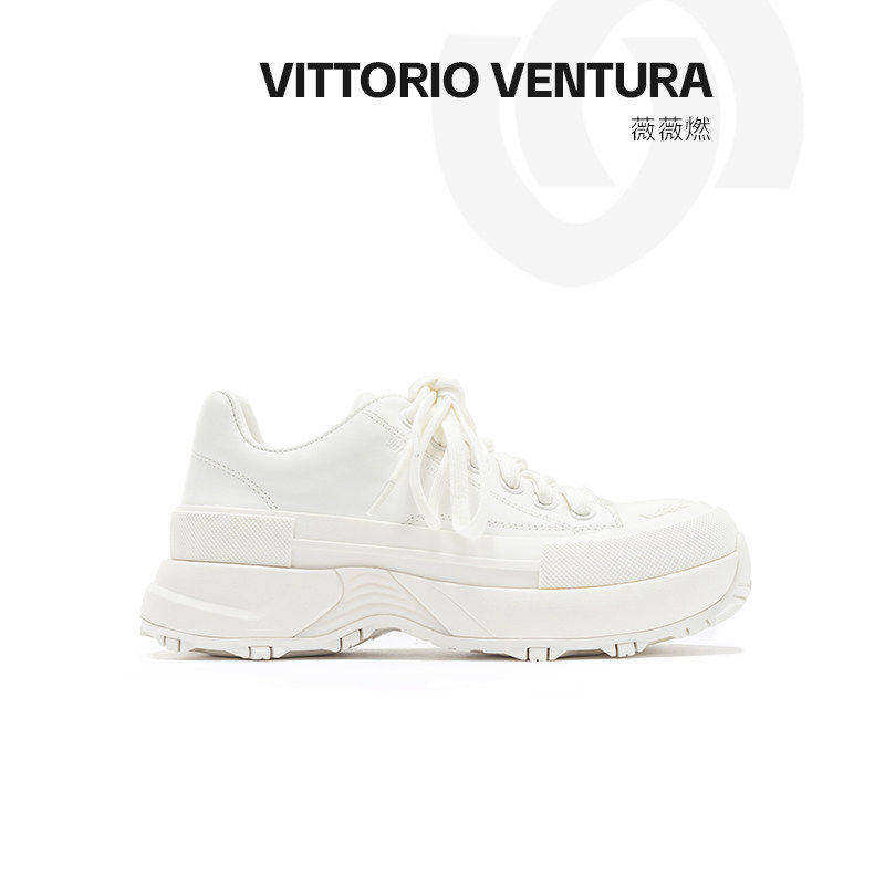 VITTORIO VENTURA薇薇燃 牛皮厚底运动休闲板鞋球鞋