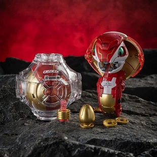 十二生肖小蛇papa变形玩具小马噜噜圆球机甲原子盒潮玩摆件模型