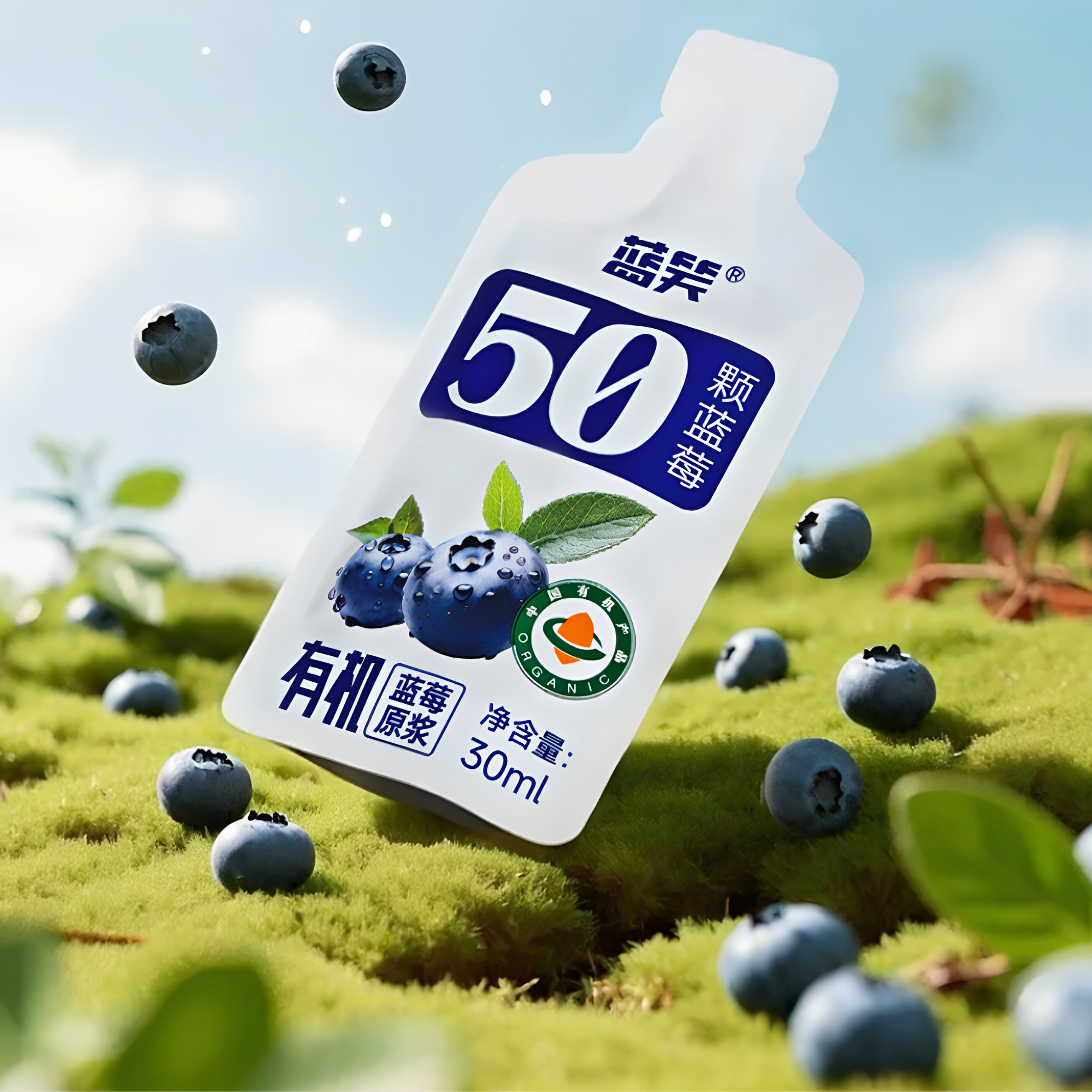 有机蓝莓原浆纯果汁袋装原汁配料只有蓝莓满满花青素