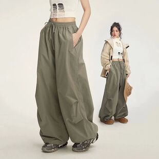 Women's stretch workwear casual pants 女士阔腿弹力工装休闲裤
