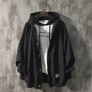 Button Long Sleeve Hoodie for Men and Women纽扣长袖连连帽衫