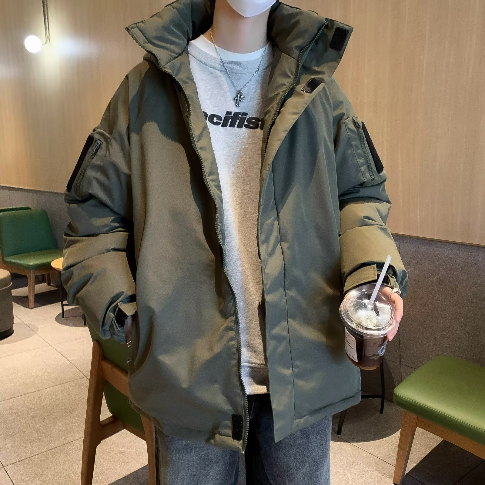 潮流立领棉衣男款加厚冬季棉袄2025新款ins保暖纯色百搭外套棉服